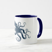 Navy-Blue-Oktopus-Seemaschine Tasse (VorderseiteRechts)