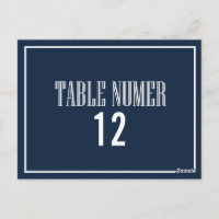 Navy Blue Old Fashion Tischnummer Postcard