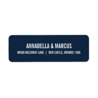 Navy Blue Old Fashion Typografy Address Label