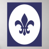 Navy Blue Old modische Oval Border Silhouette Poster (Vorne)