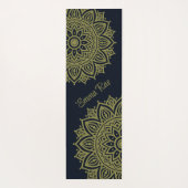 Navy Blue & Olive Green Mandala Yogamatte (Rückseite)