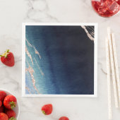 Navy Blue Ombre Agate Rose Gold Moderne Hochzeit Serviette (Beispiel)