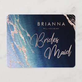 Navy Blue Ombre Agate werden Sie meine Bridesmaid Einladung