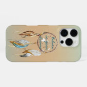 Navy Blue Ombre Dream Catcher iPhone Hülle (Rückseite (Horizontal))