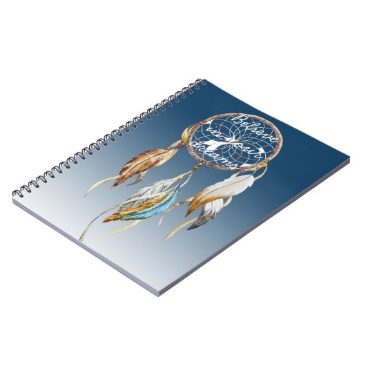 Navy Blue Ombre Dream Catcher Notizblock (Linke Seite)