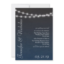 Navy Blue Ombre Lights Typografy Wedites