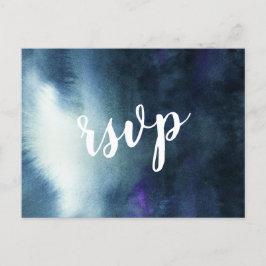 Navy Blue Ombre mit Meal Choice Wedding RSVP Einladungspostkarte