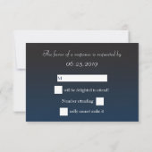 Navy Blue Ombre Night Lights Wedding RSVP (Rückseite)