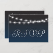 Navy Blue Ombre Night Lights Wedding RSVP (Vorne/Hinten)