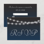 Navy Blue Ombre Night Lights Wedding RSVP Karte (Vorne/Hinten)
