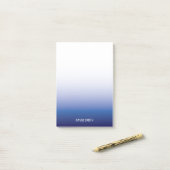 Navy Blue Ombre Personalisiert Name Postit Notes Post-it Klebezettel (Auf Schreibtisch)