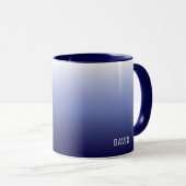 Navy Blue Ombre Personalisiert Typ Name Tasse (VorderseiteRechts)