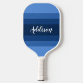 Navy Blue Ombre Stiped Custom Pickleball Schläger (Rückseite)