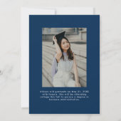 Navy Blue On and Upwards 2 Foto Abschluss Ankündigung (Rückseite)