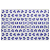 Navy Blue on White Coastal Decor Ship Wheel Stoff (Yard (91,4 cm))