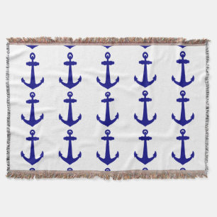 Navy Blue on White Coastal Dekoration Anker Decke