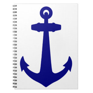 Navy Blue on White Coastor Anchor Notizblock