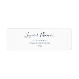 Navy Blue on White Return Address Label