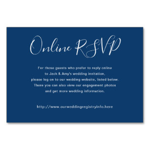 Navy Blue Online Website UAWG Enclosure Cards Tischnummer