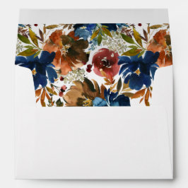 Navy Blue, Orange & Brown Fall Floral