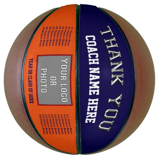 Navy Blue, Orange, Dankeslehrer, FOTO Basketball (Vertikal)