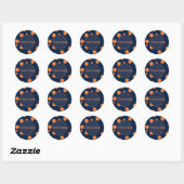 Navy Blue Orange Dots Vielen Dank Sticker (Blatt)