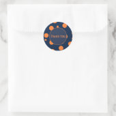 Navy Blue Orange Dots Vielen Dank Sticker (Tasche)