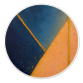 Navy Blue Orange Gold Abstrakt Artistic Zuhause Keramikknauf (Vorderseite)