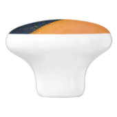 Navy Blue Orange Gold Abstrakt Artistic Zuhause Keramikknauf (Seitenansicht)