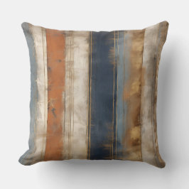 Navy Blue Orange Gold Rustikale Print Kissen