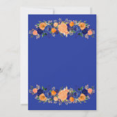 Navy Blue Orange Junggeselinnen-Abschied Invitat Einladung (Rückseite)