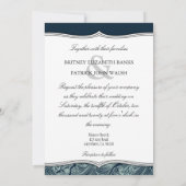 Navy Blue & Orange Nautical Wedding Einladungen (Rückseite)