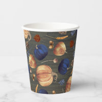 Navy Blue Orange Pumpkin Fall Harvest Rustikales H