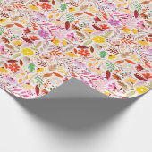 Navy Blue Orange Spring Tulip Blume Hochzeit Geschenkpapier (Ecke)