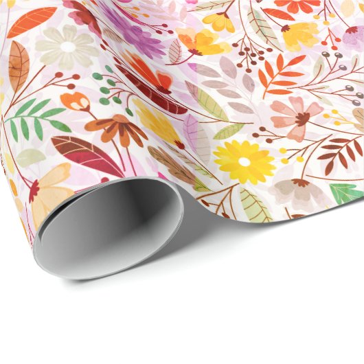 Navy Blue Orange Spring Tulip Blume Hochzeit Geschenkpapier (Rolleneckpunkt)