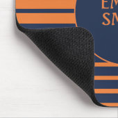 Navy Blue Orange Streifen Personalisiert Mousepad (Ecke)