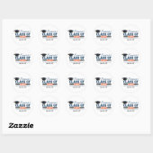 Navy Blue Orange Typografy Abschluss Stickers (Blatt)