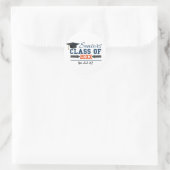 Navy Blue Orange Typografy Abschluss Stickers (Tasche)