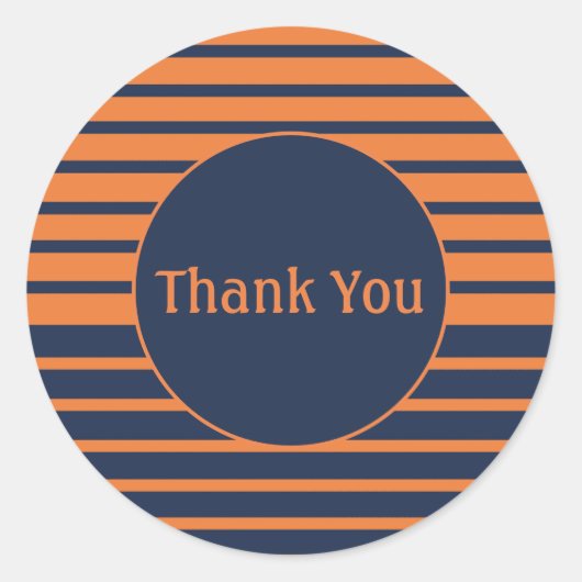 Navy Blue Orange Vielen Dank Sticker (Vorderseite)