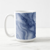 Navy- Blue Organic Marble-Like Texture Kaffeetasse (Links)