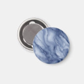 Navy- Blue Organic Marble-Like Texture Magnet (Vorderseite/Rückseite)