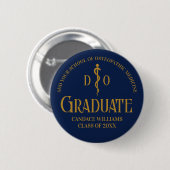 Navy Blue Osteopathic Medical School Abschluss Button (Vorne & Hinten)