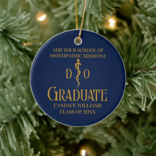 Navy Blue Osteopathic Medical School Abschluss Keramik Ornament (Baum)