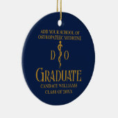 Navy Blue Osteopathic Medical School Abschluss Keramik Ornament (Rechts)