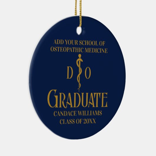Navy Blue Osteopathic Medical School Abschluss Keramik Ornament (Rechts)