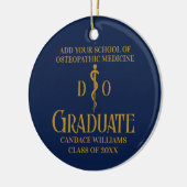 Navy Blue Osteopathic Medical School Abschluss Keramik Ornament (Links)