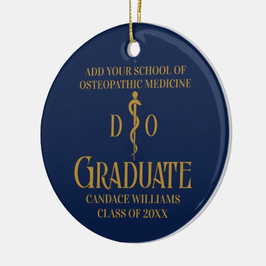 Navy Blue Osteopathic Medical School Abschluss Keramik Ornament (Links)