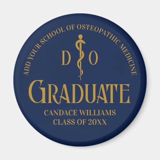 Navy Blue Osteopathic Medical School Abschluss Magnet (Vorne)