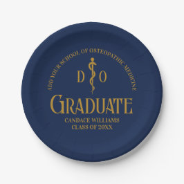 Navy Blue Osteopathic Medical School Abschluss Pappteller
