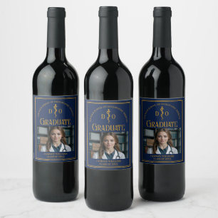 Navy Blue Osteopathic Medical School Abschluss Weinetikett